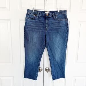 Madewell The High Rise Slim Boyjean in Twyford Wash Raw Hem Petite